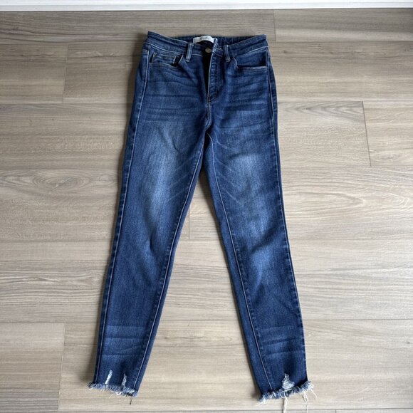 KANCAN distressed Blue jeans Size 5 / 26‎ Style #VBK1437A Cut #30728 - Picture 1 of 11